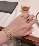 <b>王一席勾当时佩带的极简男士纯天然钻石耳钉</b>